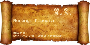 Merényi Klaudia névjegykártya