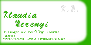 klaudia merenyi business card